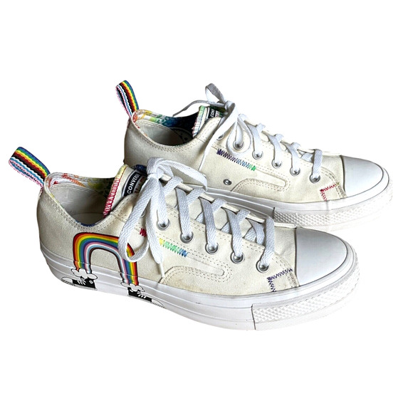 CONVERSE CTAS Lift OX Women's Size 11/EU 42.5 Rainbow Platform Sneakers A02264C - Picture 2 of 14